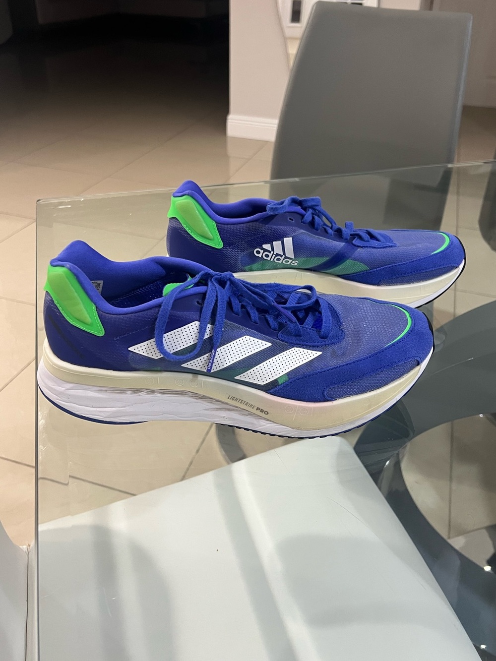 Adidas Men's Running Shoes Blue Green White size 10.5